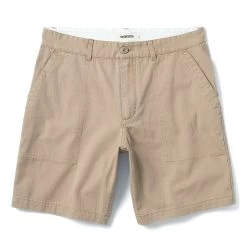 The Trail Short In Khaki Herringbone