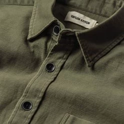 The Mechanic Shirt In Olive Reverse Sateen 17 The Mechanic Shirt In Olive Reverse Sateen -Fashion Clothes ARMY MECHANIC 2