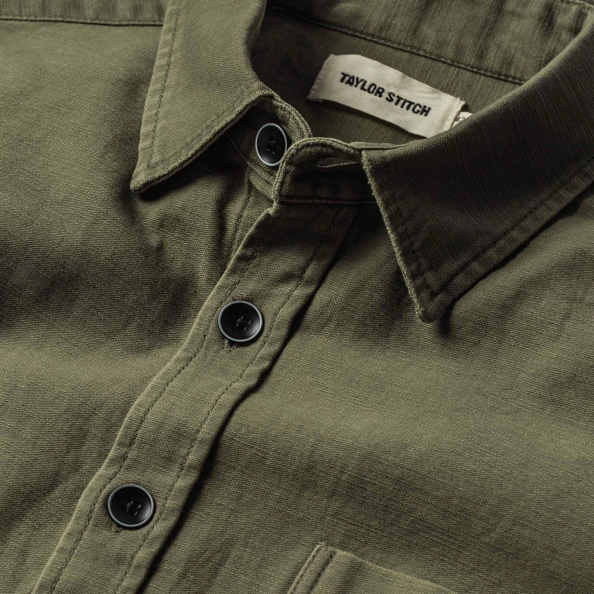 The Mechanic Shirt In Olive Reverse Sateen 8 The Mechanic Shirt In Olive Reverse Sateen - Image 6