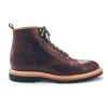None The Cap Toe Moto Boot In Brown Steerhide