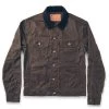 None The Long Haul Jacket In Dark Oak Waxed Canvas -Fashion Clothes BROWN TRUCKER 1