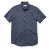 The Short Sleeve Jack In Navy Slub Glen Plaid