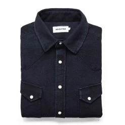 The Western Shirt In Indigo Crepe