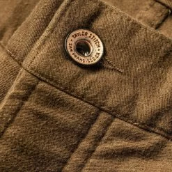 The Camp Pant In British Khaki Moleskin -Fashion Clothes KHAKI CAMP PANT 4