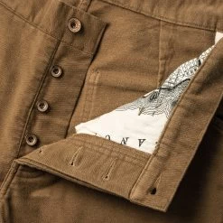 The Camp Pant In British Khaki Moleskin -Fashion Clothes KHAKI CAMP PANT 5