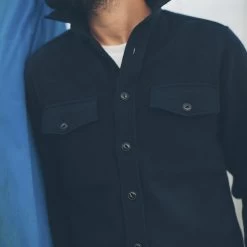 None The Maritime Shirt Jacket In Navy Melton Wool -Fashion Clothes MARITIME SHIRT JACKETS NAVY 4