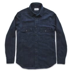 The Maritime Shirt Jacket In Sea Washed Indigo -Fashion Clothes MENS DARK INDIGO DENIM 3
