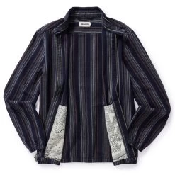 The Clark Jacket In Indigo Stripe -Fashion Clothes The Clark Jacket IndigoStripe FrontOpen