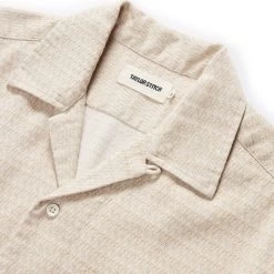 The Conrad Shirt In Sand Jacquard -Fashion Clothes The Conrad Shirt SandJacquard Detail1