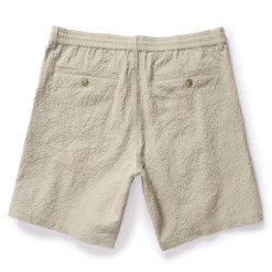 The Easy Short In Heather Eucalyptus Seersucker -Fashion Clothes The Easy Short HeatherEucalyptusSeersucker Back