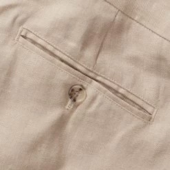 The Sheffield Trouser In Natural Linen -Fashion Clothes The Sheffield Trouser NaturalLinen Detail2