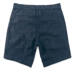 The Maritime Short In Navy Linen Herringbone -Fashion Clothes fabric spmaritime short navy 02