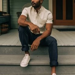 The Democratic Foundation Pant In Organic Dark Navy -Fashion Clothes instock m q122 demo foundation dark navy 005