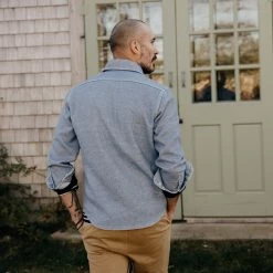 The Division Shirt In Washed Indigo -Fashion Clothes instock m q123 Division Shirt Washed Indigo 006