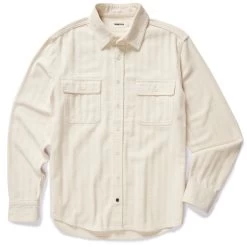 The Ledge Shirt In Oyster Herringbone -Fashion Clothes instock m q123 Ledge Shirt OysterHerringbone 002