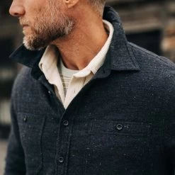 The Lined Utility Shirt In Charcoal Donegal -Fashion Clothes instock m q123 LinedUtility CharcoalDonegal 003