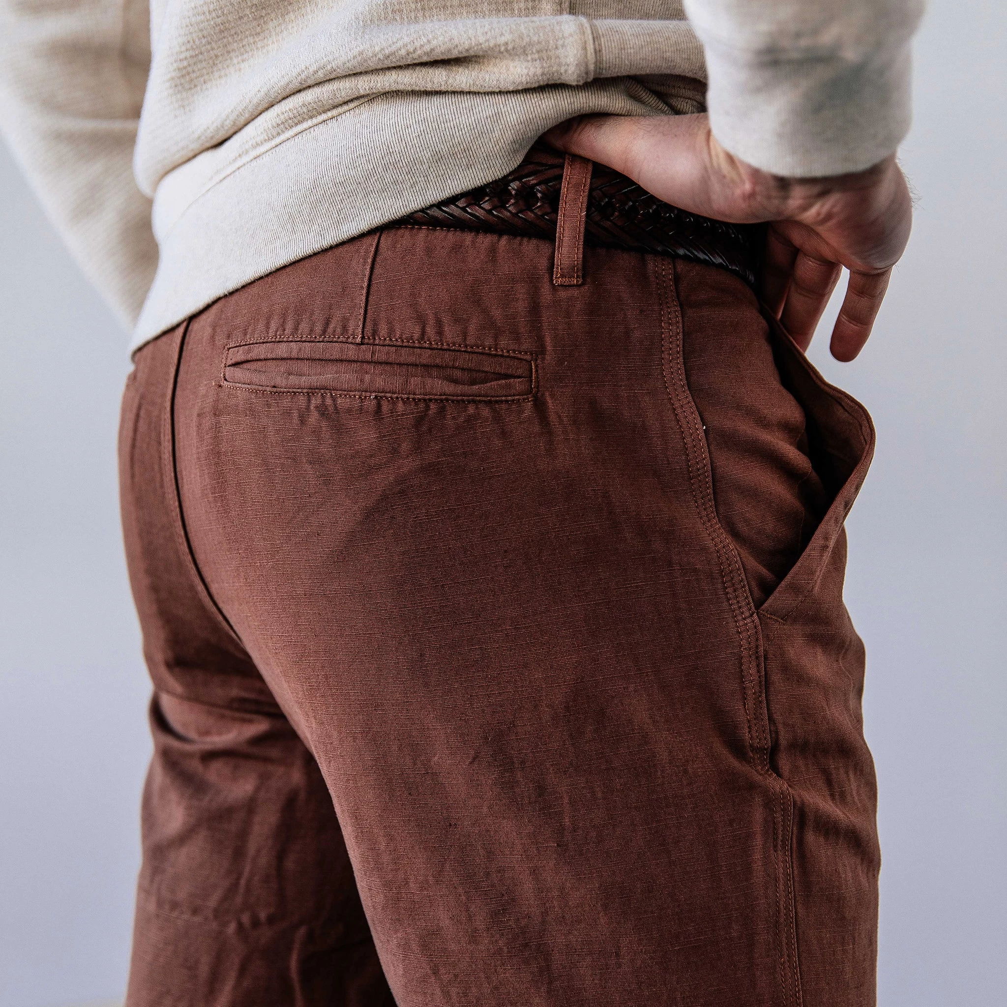 The Morse Pant In Mahogany Slub 6 The Morse Pant In Mahogany Slub - Image 4