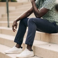 The Slim Foundation Pant In Organic Marine -Fashion Clothes instock m q123 Slim Foundation Pant Marine 005