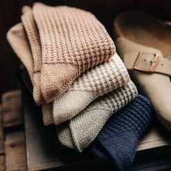 The Waffle Sock In Sagebrush -Fashion Clothes instock m q123 Waffle Sock Sagebrush 004