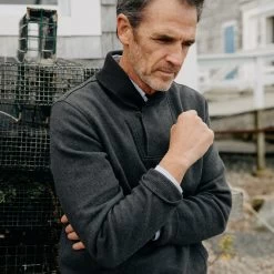 The Horizon Shawl Pullover In Coal Heather -Fashion Clothes instock m q124 Horizon Shawl Pullover Coal Heather 005