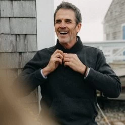 The Horizon Shawl Pullover In Coal Heather -Fashion Clothes instock m q124 Horizon Shawl Pullover Coal Heather 006