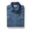 The Utility Shirt In Washed Indigo Herringbone -Fashion Clothes instock m q124 UtilityShirtinBleachedIndigoHerringbone 001