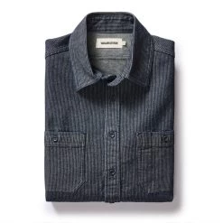 The Utility Shirt In Rinsed Indigo Stripe