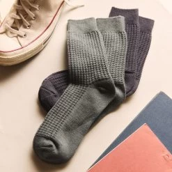 The Waffle Sock In Deep Sea 10 The Waffle Sock In Deep Sea -Fashion Clothes instock m q124 Waffle Sock Deep Sea 005