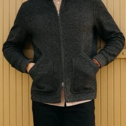 The Weekend Jacket In Charcoal Birdseye Wool -Fashion Clothes instock m q124 Weekend Jacket Charcoal BirdseyeWool 006