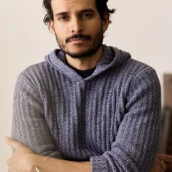 The Bryan Pullover Sweater In Blue Melange -Fashion Clothes instock m q124 bryan pullover blue melange 004