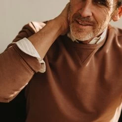 The Cotton Hemp Crew In Faded Brick -Fashion Clothes instock m q124 cottonhemp crew brick 004