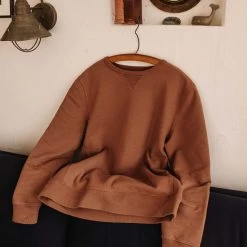 The Cotton Hemp Crew In Faded Brick -Fashion Clothes instock m q124 cottonhemp crew brick 005