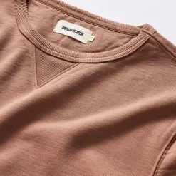 The Cotton Hemp Crew In Faded Brick -Fashion Clothes instock m q124 cottonhemp crew brick 006