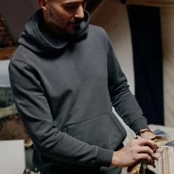 The Cotton Hemp Hoodie In Asphalt -Fashion Clothes instock m q124 cottonhemp hoodie asphalt 004