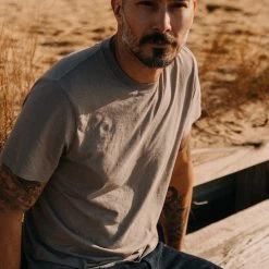 The Cotton Hemp Tee In Steeple Grey -Fashion Clothes instock m q124 cottonhemp tee steeplegrey 004