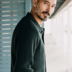 The Harbor Sweater Jacket In Black Pine Heather -Fashion Clothes instock m q124 harbor sweater black pine 004