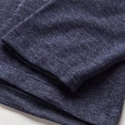 The Merino Henley In Heather Navy -Fashion Clothes instock m q124 merinohenley navy 007