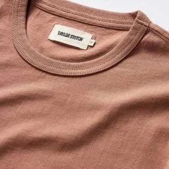 The Organic Cotton Tee In Faded Brick -Fashion Clothes instock m q124 oc tee faded brick 004