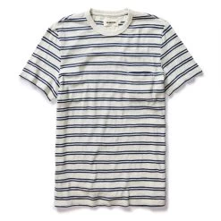 The Organic Cotton Tee In Washed Indigo Stripe