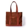 The Roughout Tote In Chocolate Suede