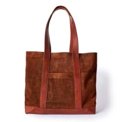 The Roughout Tote In Chocolate Suede