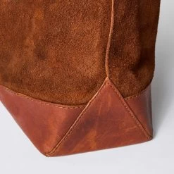 The Roughout Tote In Chocolate Suede -Fashion Clothes instock m q124 roughout tote chocolate suede 005