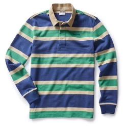 The Rugby Shirt In Navy Stripe