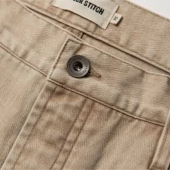 The Camp Pant In Khaki Herringbone -Fashion Clothes instock m q221 camp khaki herringbone 007