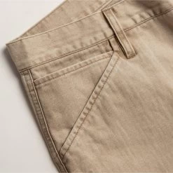 The Camp Pant In Khaki Herringbone -Fashion Clothes instock m q221 camp khaki herringbone 008