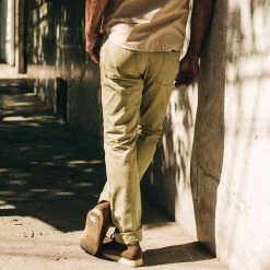 The Camp Pant In Olive Herringbone -Fashion Clothes instock m q221 camp olive herringbone 005