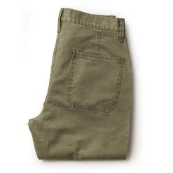 The Camp Pant In Olive Herringbone -Fashion Clothes instock m q221 camp olive herringbone 009