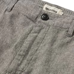 The Easy Short In Charcoal Herringbone -Fashion Clothes instock m q222 EasyShort Charcoal 002