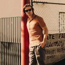 The Short Sleeve Hawthorne In Rust Pickstitch Waffle -Fashion Clothes instock m q222 SSHawthorne RustWaffle 005