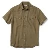 The Short Sleeve Western In Olive Linen -Fashion Clothes instock m q222 SSWestern Olive 001